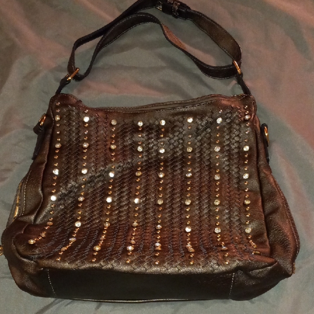 Julia & Michael Brown Leather Studded Women's Bag